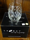 (A3) LA-Z-BOY 4 PC. CRYSTAL STEMLESS GLASSWARE. IN THE ORIGINAL BOX.