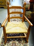 (A3) CLORE CHILD'S ROCKER WITH A RUSH BOTTOM SEAT. IN EXCELLENT CONDITION 17.5X16X25.5