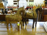 (A3) 2 HAND MADE BRASS AND COPPER EMBELLISHED HORSES 10X9.75