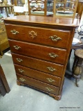 (A4) 5 DRAWER TALL CHEST. MADE IN THE USA. 36X18X49