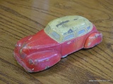 (A4) VINTAGE RUBBER TOY CAR. 4'' LONG. S500R PLATE NUMBER