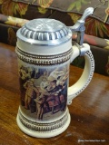 (A4) 1999 LIMITED EDITION MADE IN GERMANY BEER STEIN WITH LID. 8'' TALL.