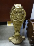 (A4) BRASS FIRE PLACE FOLDING FAN SCREEN. 24'' TALL.