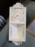 (A4) QUARTZ FLORAL DECORATED CORNER CLOCK. 23.5''