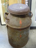 (A4) LARGE MILK CAN WITH LID. GOOD CONDITION. 24'' TALL