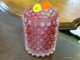 (A1) VINTAGE FENTON HOBNAIL CRANBERRY GLASS. 3.75'' TALL