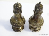 (CASE) STERLING SILVER SALT AND PEPPER NON WEIGHTED SHAKERS.