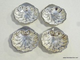 (CASE) 4 SILVER-PLATE SHELL SHAPED DISHES. WEIGHS APPROX. 2.9 TROY OZ.