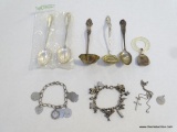 (CASE) STERLING SILVER LOT THAT INCLUDES 2 SMALL SILVER LADLES, 2 LUNT SILVER TEA SPOONS, 1 SILVER