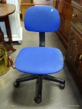 (A5) BLUE UPHOLSTERED OFFICE CHAIR: 16