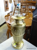 (A1) QUALITY BRASS TABLE LAMP. NEEDS HARP AND SHADE 20'' TALL