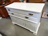 (A2) PENNSYLVANIA HOUSE PAINTED CHIPPENDALE SERVER 3 DRAWERS OVER 3 DOORS. 45X19X34