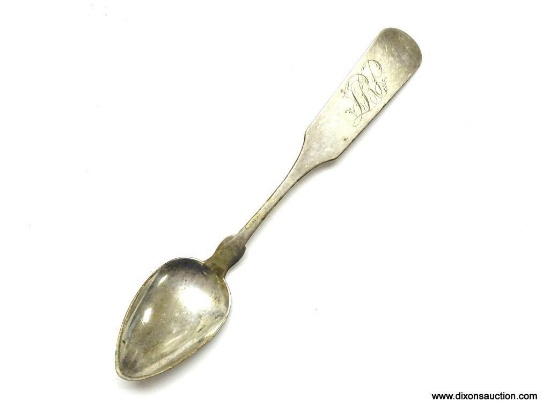 J. SARGEANT FIDDLE DESIGNED SILVER SPOON, DATED 1800, MADE IN HARTFORD CT. WEIGHS APPROX. 15.5 GRAMS