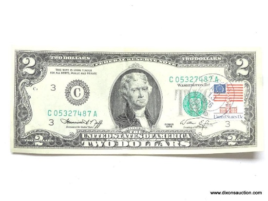 1976 $2 UNCIRCULATED NOTE - BICENTENNIAL.