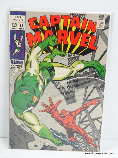 CAPTAIN MARVEL ISSUE NO. 13 1969 B&B VGC $0.12 COVER PRICE