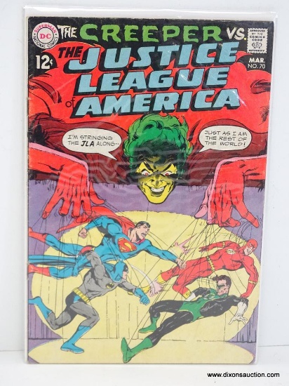 THE CREEPER VS. THE JUSTICE LEAGUE OF AMERICA ISSUE NO. 70 1969 B&B VGC COVER PRICE $0.12