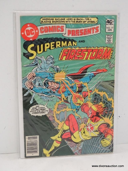 SUPERMAN AND FIRESTORM ISSUE NO. 17. 1980 B&B COVER PRICE $.40 GC