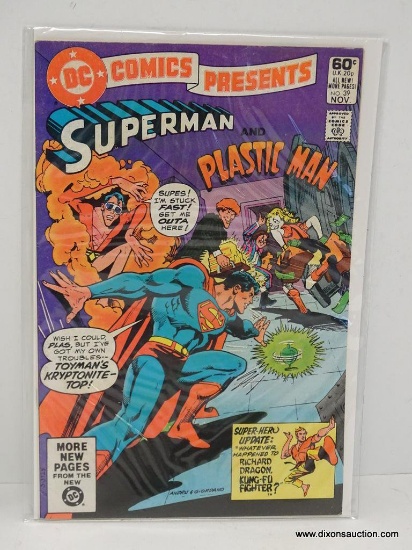 SUPERMAN AND PLASTIC MAN ISSUE NO. 39. 1981 B&B COVER PRICE $.60 VGC
