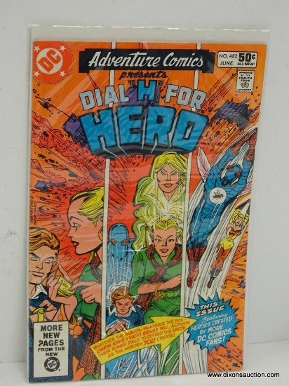 ADVENTURE COMICS PRESENTS DIAL "H" FOR HERO ISSUE NO. 482. 1981 B&B COER PRICE $.50