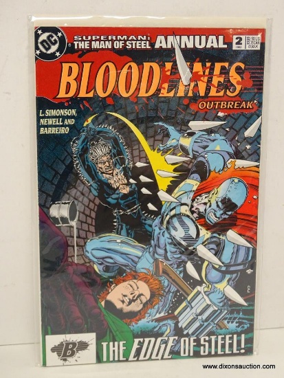 BLOODLINES OUTBREAK "THE EDGE OF STEEL" ISSUE NO. 2. 1993 B&B COVER PRICE $2.50 VGC