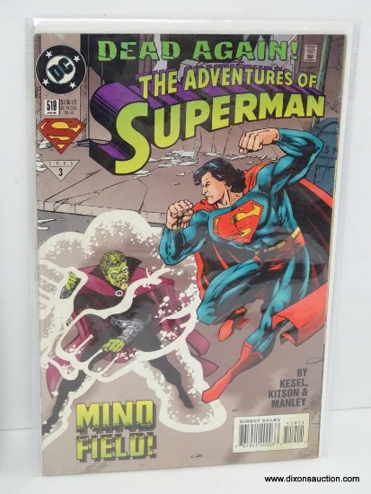 THE ADVENTURES OF SUPERMAN "MIND FIELD!" ISSUE NO. 519. 1995 B&B COVER PRICE $1.50 VGC