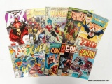 LOT OF 10 MARVEL COMICS. INCLUDES THE INCEDIBLE Z-MAN, WOLVERINE, THE AVENGERS, CONAN THE BARBARIAN,