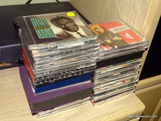 (LR) LOT OF CDS: NAT KING COLE. REBA. ROD STEWART. TONY BENNETT. BOBBY DARIN. AND MORE!