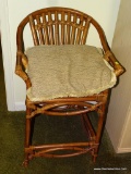 (LR) RATTAN BARSTOOL WITH PILLOW STYLE CUSHION: 22