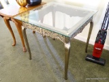 (LR) BEVELED GLASS SQUARE END TABLE WITH A 1