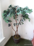 (OFFICE) ARTIFICIAL FIG TREE IN PLANTER. WOULD BE GREAT FOR ANY OFFICE THAT IS IN NEED OF SOME