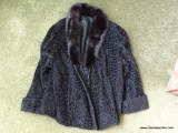 (OFFICE) ANN P. BLACK FUR COAT SIZE SMALL - MEDIUM