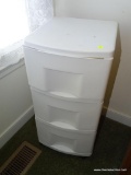 (MBR) 3 DRAWER WHITE ROLLING STORAGE UNIT: 13