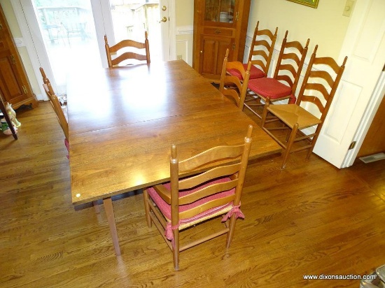 (DR) E.A. CLORE MAHOGANY HEPPLEWHITE DROPSIDE DINING TABLE: 72"x48"x30". HAS TOP QUALITY PEGGED