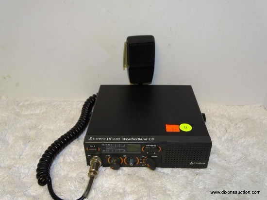 (B1) COBRA MODEL NO. 18 ULTRA CB RADIO WITH MIKE. APPEARS TO BE IN GOOD USED CONDITION. IT IS