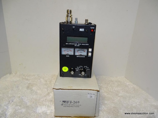 (B1) MFJ - 269 HF / VHF / UHF SHORTWAVE RADIO ANALYZER WITH FREQUENCY COUNTER AND THE ORIGINAL BOX