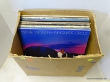 BOX LOT OF 20 COUNT, 33 RPM RECORDS TO INCLUDE: STEVIE WONDER, CURTIS MAYFIELD, ACE CANNON, FREDDIE