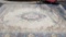 (ROW 1) HAND KNOTTED ORIENTAL SCULPTED RUG IN BLUE AND CREAM: 14'x9' 6