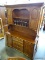 (ROW 3) KENLEA CRAFTS INC. (KENBRIDGE, VA) SOLID CHERRY 2 PIECE HUTCH TOP CREDENZA WITH 2 DOORS ON