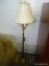 (ROW 3) 3 LIGHT BRASS FLOOR LAMP WITH SHADE AND FINIAL: 57