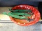 (ROW 5) RED AND GREEN METAL CHRISTMAS TREE STAND