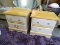 (ROW 6) PAIR OF WHITE PAINTED AND MAPLE FLORAL THEMED NIGHTSTANDS: 23.5
