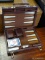 (ROW 6) BACKGAMMON GAME SET IN LEATHER CASE