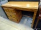 (ROW 6) 3 DRAWER OAK SINGLE PEDESTAL DESK: 40