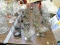 (TABLE ROW 1) 25 PIECES OF SMOKED GLASS GLASSWARE: JUICE GLASSES, WATER GLASSES, HIGHBALL GLASSES,