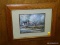 (ROW 2) FRAMED AND DOUBLE MATTED LANDSCAPE PRINT IN PINE FRAME: 20