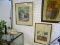 (TABLE ROW 3) 2 FRAMED AND MATTED ITEMS: 1 OIL PASTEL DRAWING OF A SHIPYARD/DOCK, SIGNED BUT IS