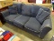 (ROW 2) BLUE UPHOLSTERED 3 CUSHION SOFA WITH MATCHING PILLOWS: 88