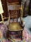(ROW 2) VINTAGE CHILDS ROCKING CHAIR WITH DRAGON THEME ON THE TOP OF THE BACK. NEEDS A LITTLE TLC ON