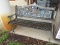 (OUT) CAST IRON AND WOODEN PARK BENCH: 49.5