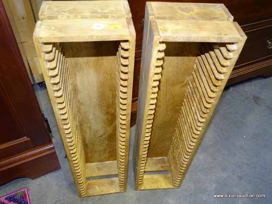 (ROW 2) PAIR OF CRATE STYLE CD HOLDING TOWERS: 6"x5"x23"